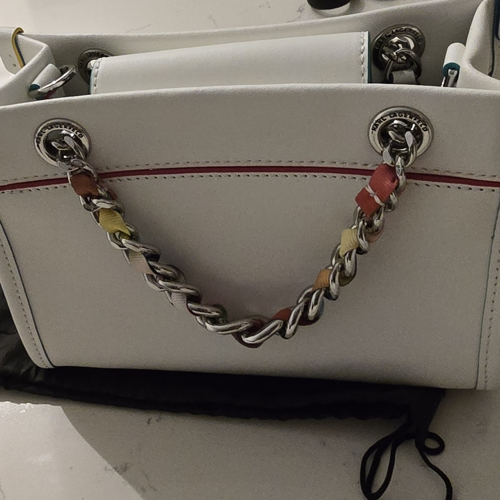 Karl Lagerfeld White and Multicolor Women's Bag Karl Lagerfeld Paris Savoie - Picture 3 of 10